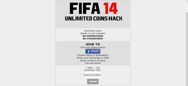 
 Use cheats on FIFA 14 UT: Yes or No?

Before anything else there’s a matter of morality: is it right to use cheats on FIFA 14 Ultimate Team? The answer is each to their own, it is up to each player.