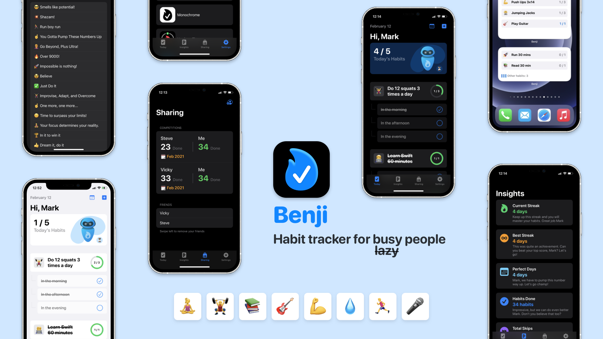 
Imperium Apps GmbH, the studio behind the critically acclaimed MoneyCoach and Particular AR apps, announced that their new app Benji, a habit tracking app with a collaborative twist, will be released on the App Store as an iOS exclusive on February 18.

Benji is the habit tracker for busy/lazy people.