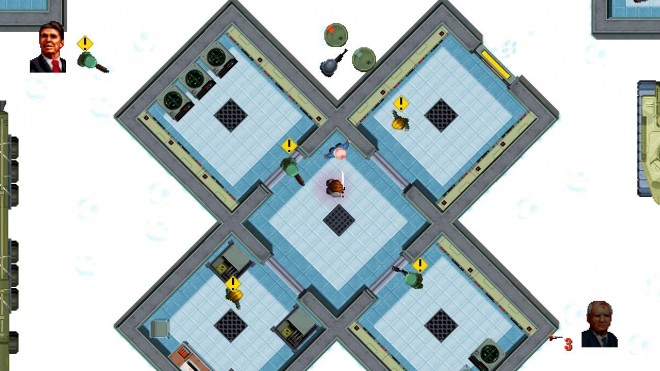 
Reagan Gorbachev is a top-down stealth game set in a 1980s alternate timeline where Ronald Reagan and Mikhail Gorbachev have been kidnapped by militant extremists.